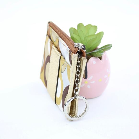 Coach Multicolor Pattern Zip Coin Wallet - Picture 4 of 5